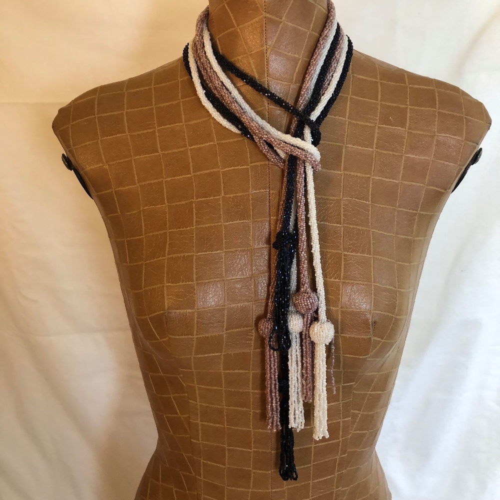 Belt or Necklace Wrap, Beaded & Tasseled, Choose Your Color